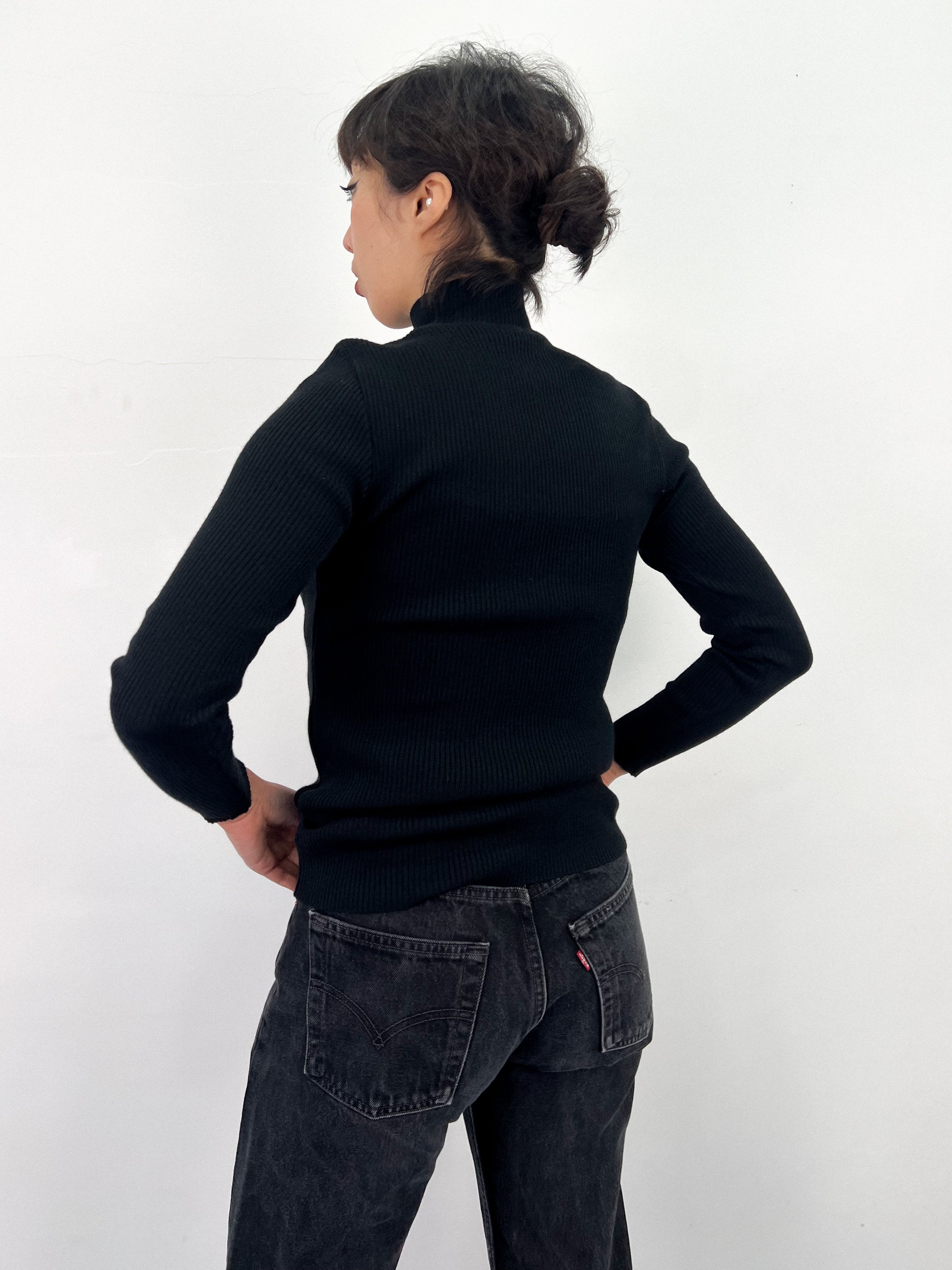 Pull côtélé col cheminée • taille S/M