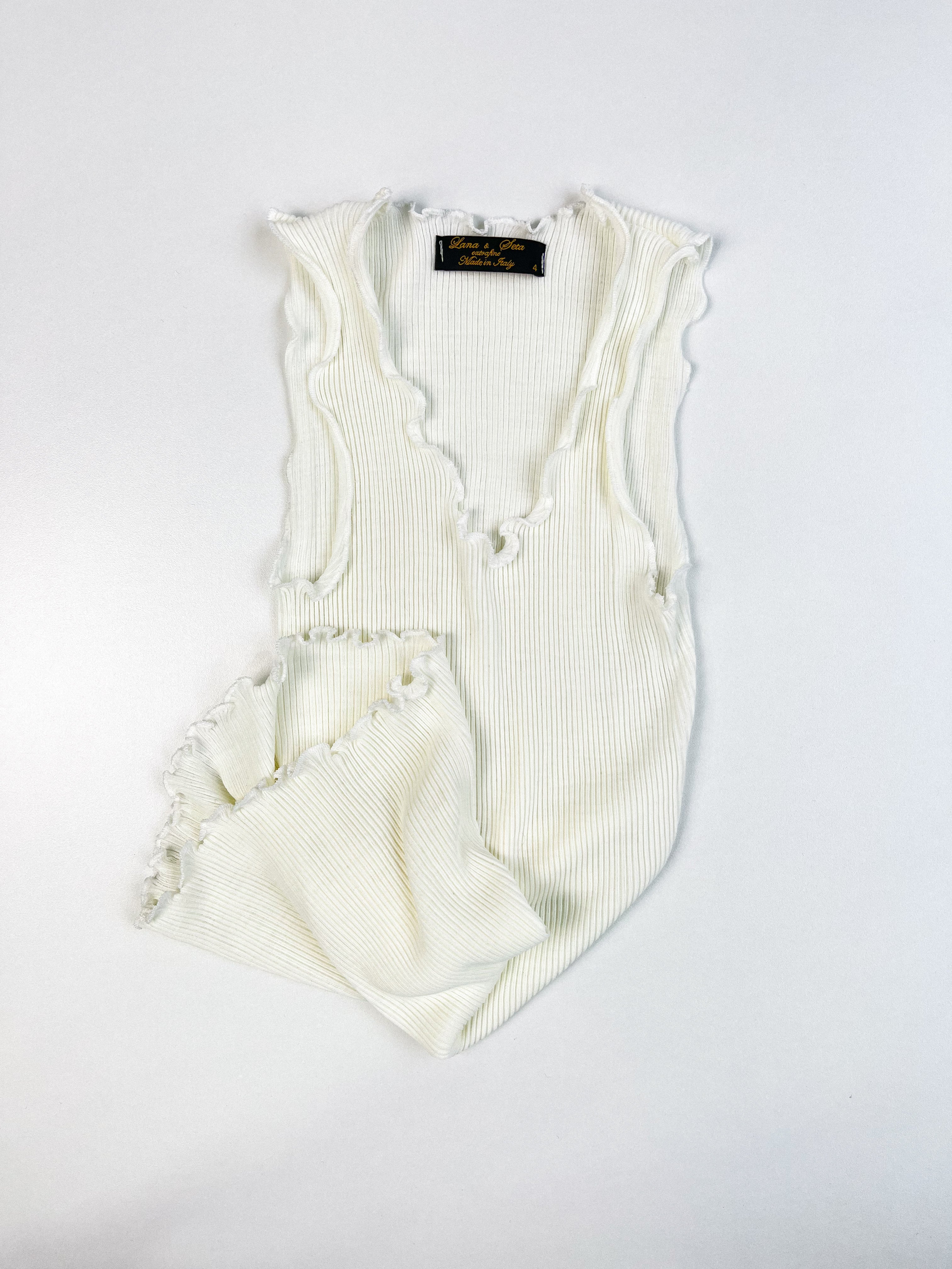 Top côtelé blanc vintage • Taille S/M