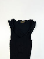 Charger l&#39;image dans la galerie, Top côtelé noir vintage • Taille S
