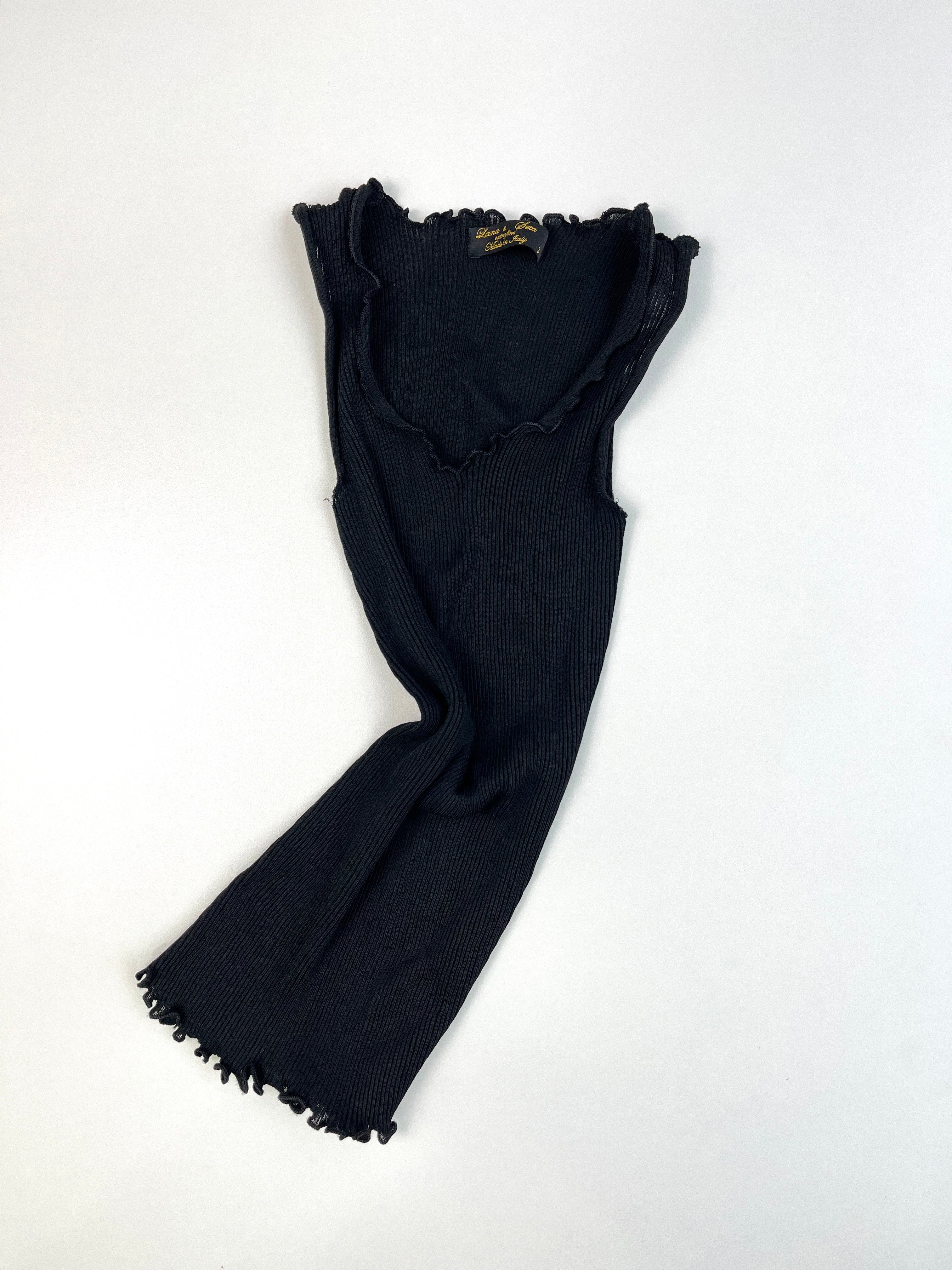 Top côtelé noir vintage • Taille S