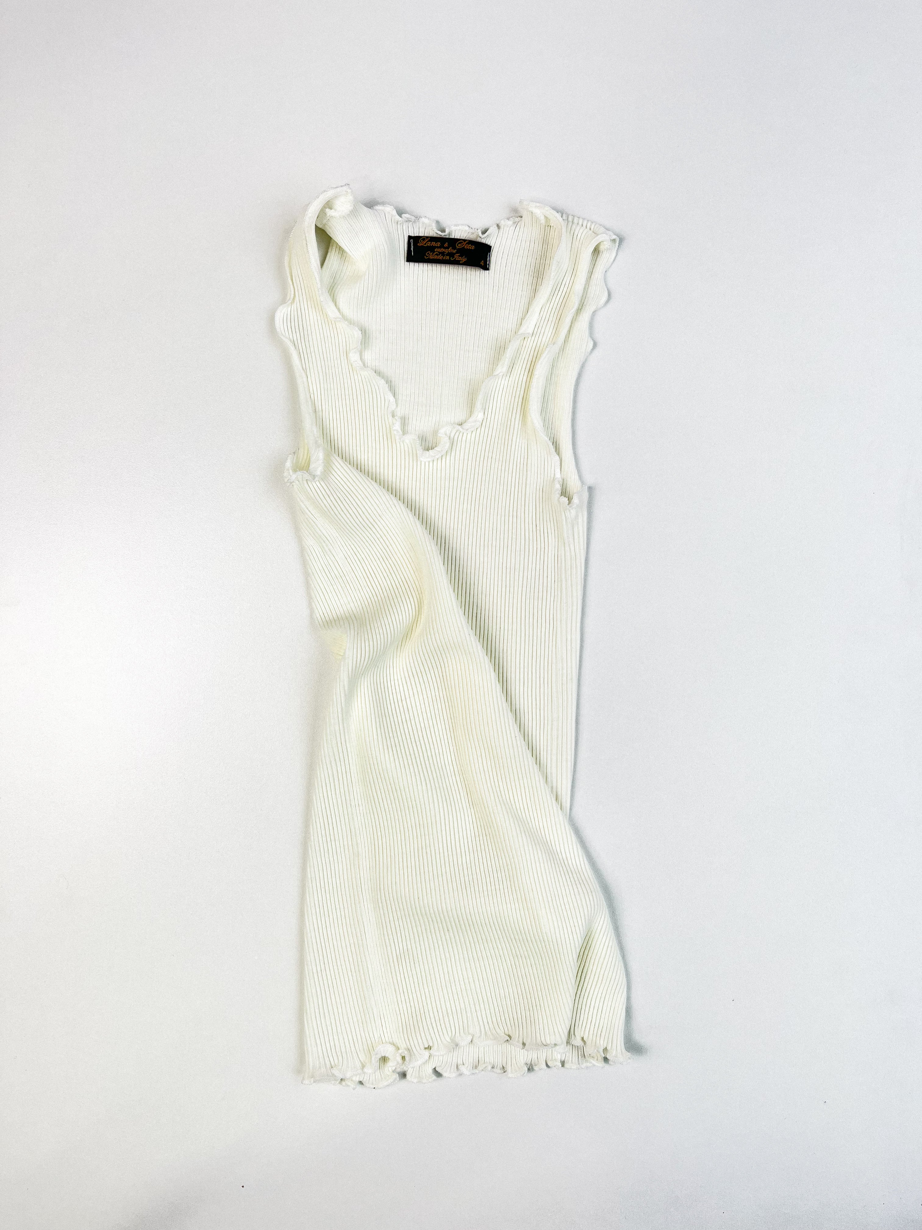 Top côtelé blanc vintage • Taille S/M