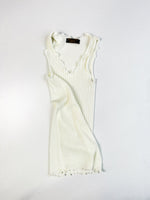 Charger l&#39;image dans la galerie, Top côtelé blanc vintage • Taille S/M
