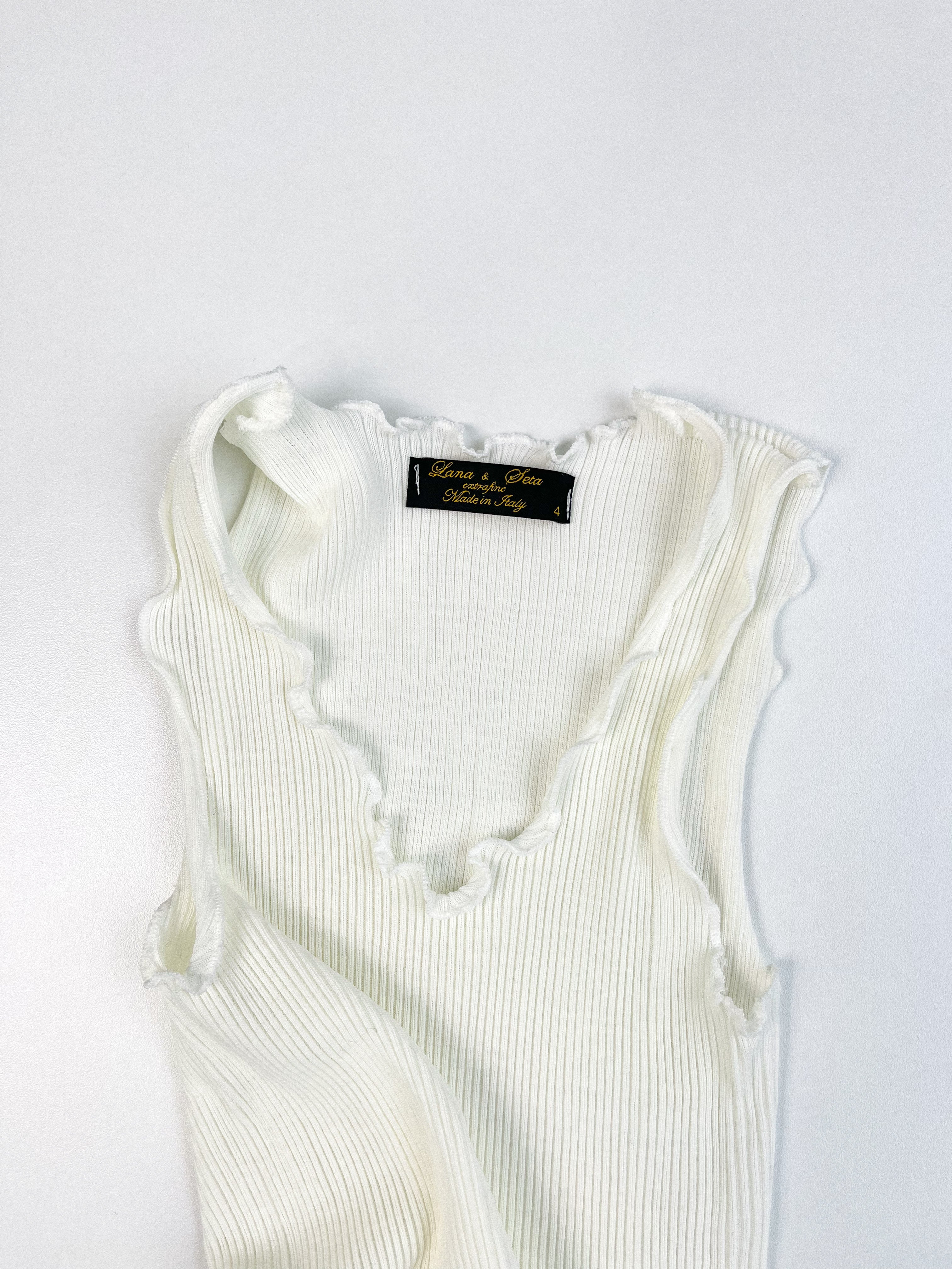 Top côtelé blanc vintage • Taille S/M